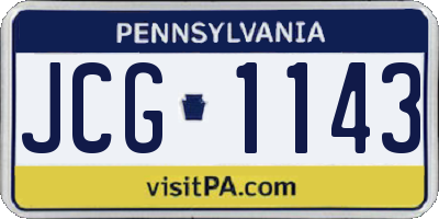 PA license plate JCG1143