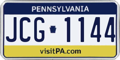 PA license plate JCG1144