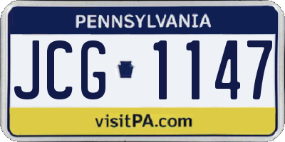 PA license plate JCG1147