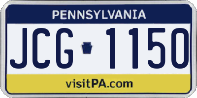 PA license plate JCG1150
