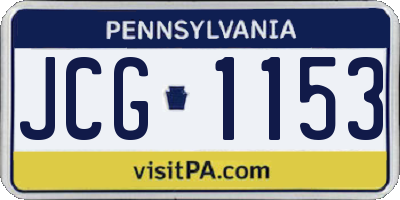 PA license plate JCG1153