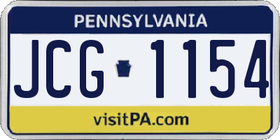PA license plate JCG1154