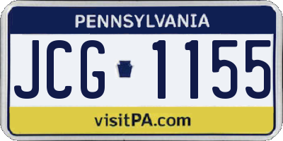 PA license plate JCG1155