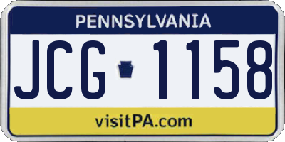 PA license plate JCG1158
