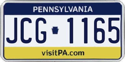 PA license plate JCG1165