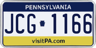 PA license plate JCG1166