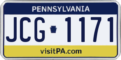 PA license plate JCG1171