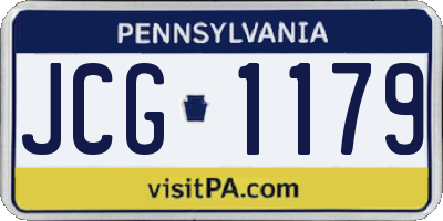 PA license plate JCG1179