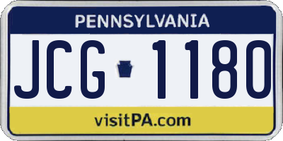 PA license plate JCG1180