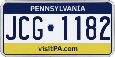 PA license plate JCG1182