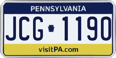 PA license plate JCG1190