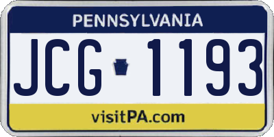 PA license plate JCG1193