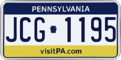 PA license plate JCG1195