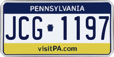 PA license plate JCG1197