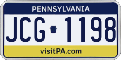 PA license plate JCG1198