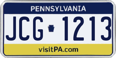 PA license plate JCG1213