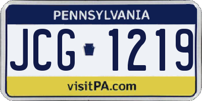 PA license plate JCG1219