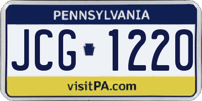 PA license plate JCG1220