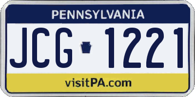 PA license plate JCG1221