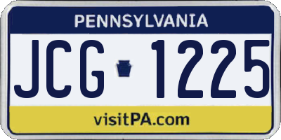 PA license plate JCG1225