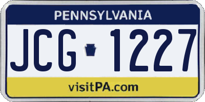 PA license plate JCG1227