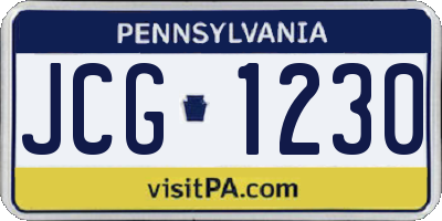 PA license plate JCG1230