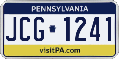 PA license plate JCG1241