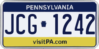 PA license plate JCG1242