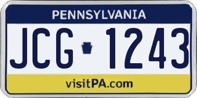 PA license plate JCG1243