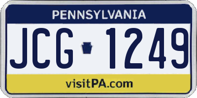 PA license plate JCG1249