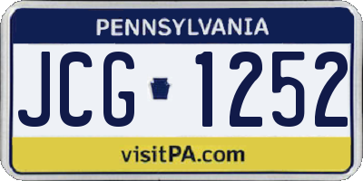 PA license plate JCG1252