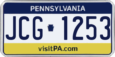 PA license plate JCG1253