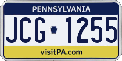 PA license plate JCG1255