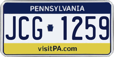 PA license plate JCG1259