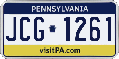 PA license plate JCG1261
