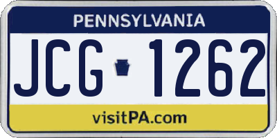 PA license plate JCG1262