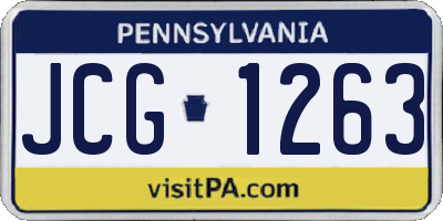 PA license plate JCG1263