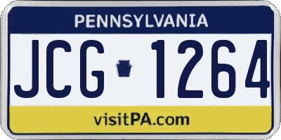 PA license plate JCG1264