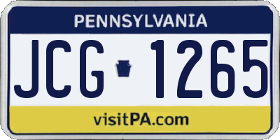 PA license plate JCG1265