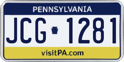PA license plate JCG1281