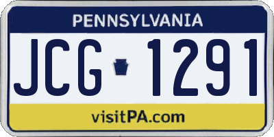 PA license plate JCG1291