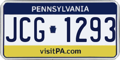 PA license plate JCG1293