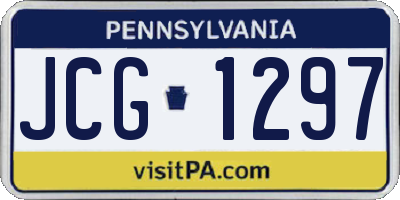 PA license plate JCG1297