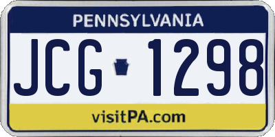 PA license plate JCG1298
