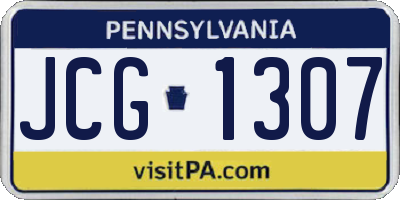 PA license plate JCG1307