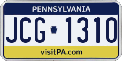 PA license plate JCG1310