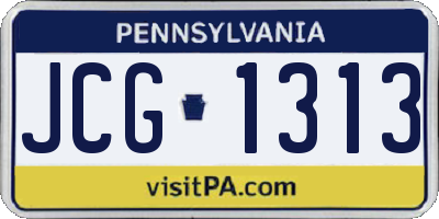 PA license plate JCG1313
