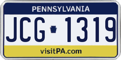 PA license plate JCG1319