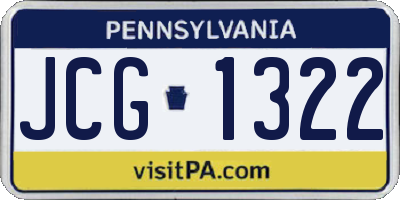 PA license plate JCG1322