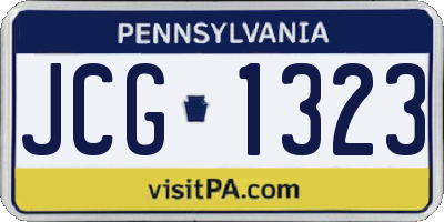 PA license plate JCG1323
